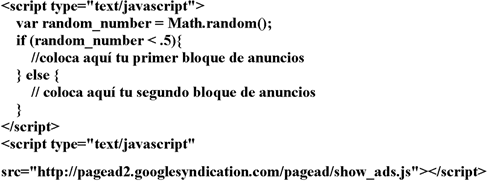 Codigo alternar adsense