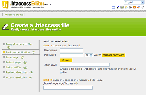 Edicion del archivo htaccess