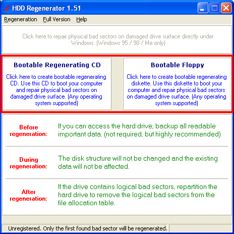 Ventana hdd regenerator