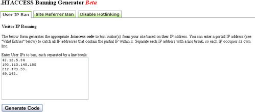 Banear ip desde el htaccess