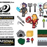 Personajes y objetos de 8 bits vectorizados
