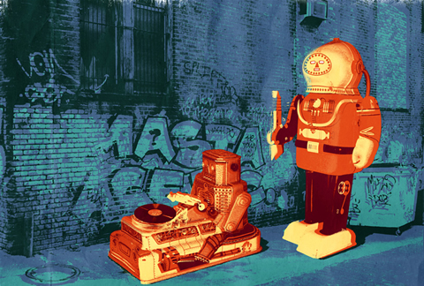 robot grafitti
