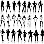 Siluetas femeninas vectorizadas