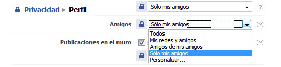 Configuraciones de privacidad en Facebook