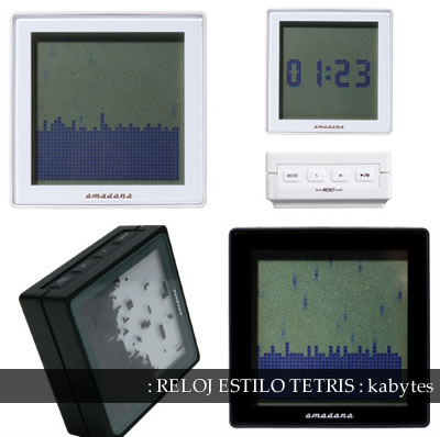 Reloj estilo tetris