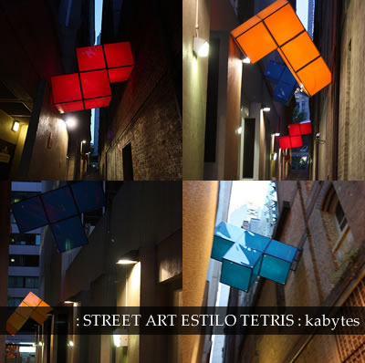 Street art estilo tetris