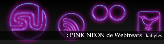 Iconos sociales de neon rosa