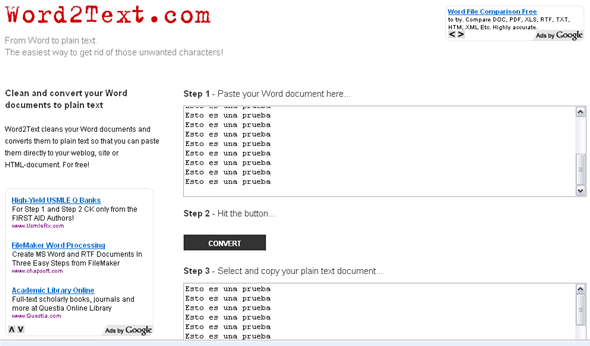 convertir doc texto plano