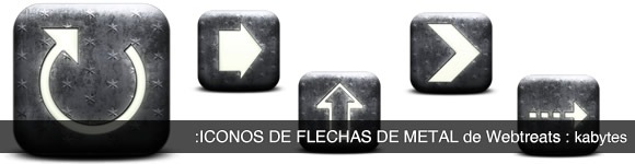 Iconos flechas de metal