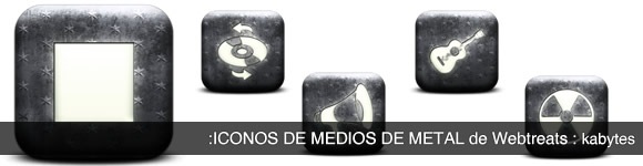 Iconos de medios de metal