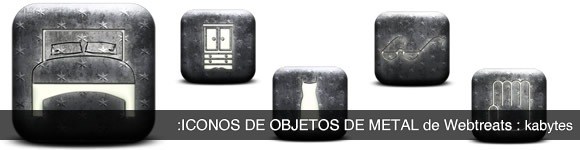 Iconos de objetos de metal