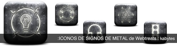 Iconos signos de metal