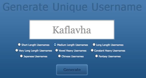 Continente Saliente Productivo Generador de nombres de usuarios - Kabytes