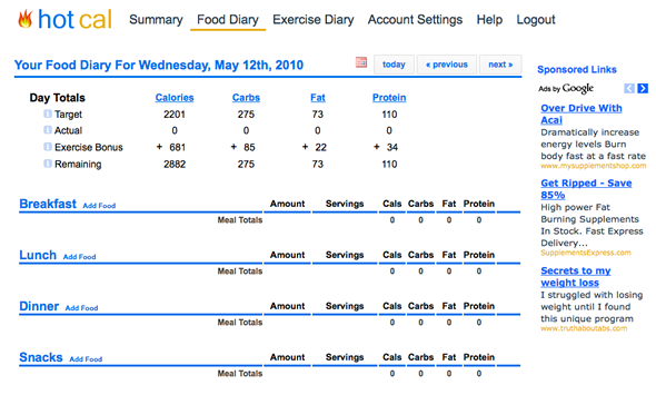 herramienta dieta online