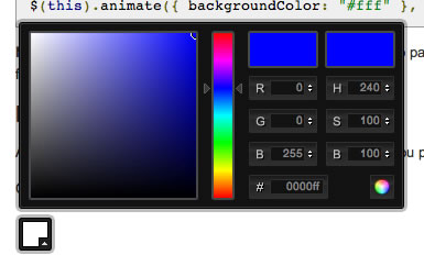 seleccionar color jQuery