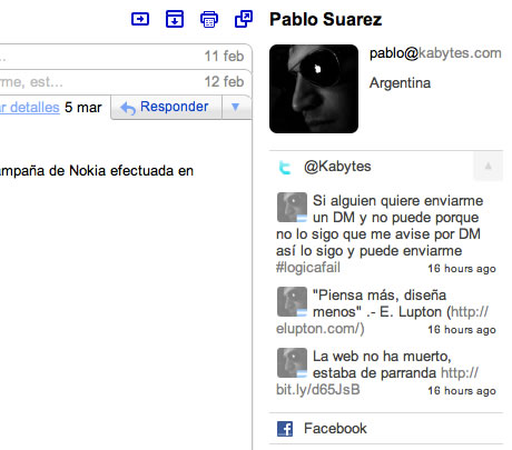 contactos gmail sociales