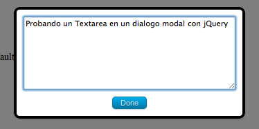 textarea popup modal