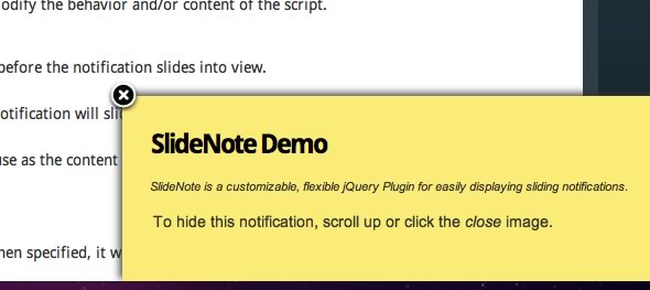 notificaciones jQuery