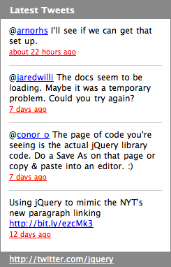 twitter jquery