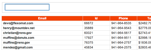 buscador tablas jquery