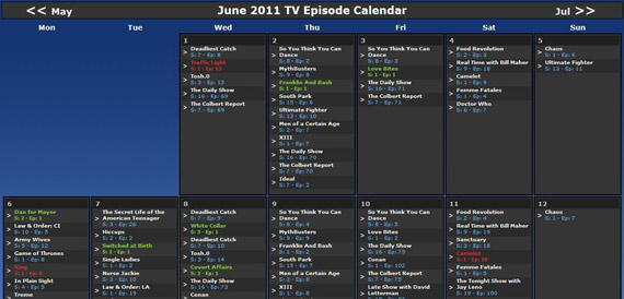 Calendario de series