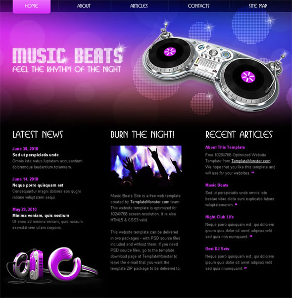 template web banda musica gratis