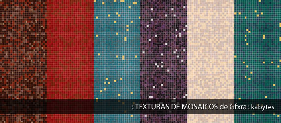 Muestrario de texturas de mosaicos o venecitas en varios colores