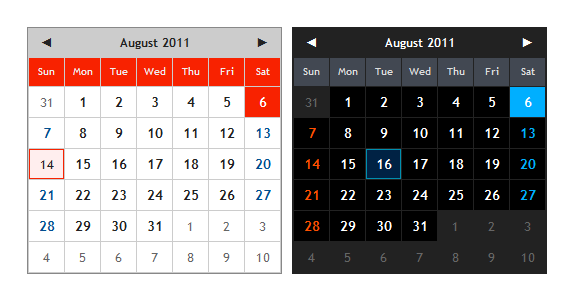 calendario jQuery liviano 4kb