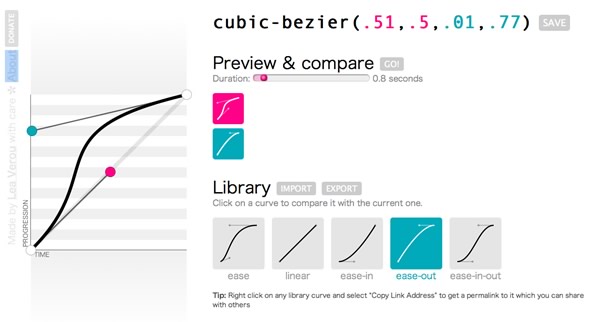 Calculadora de curvas Biezer para generar Animaciones CSS3