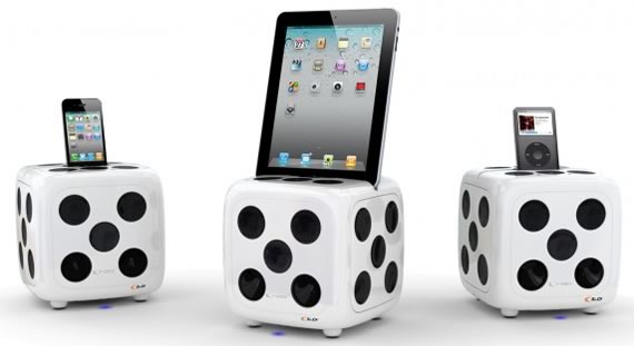 Vista previa de dock para iPod, iPhone y iPad en forma de dado