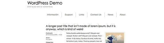 Themes para WordPress de una columna
