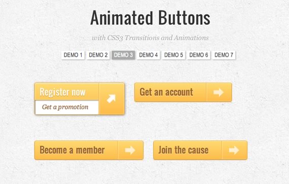 Vista previa de una de las animaciones de botones en CSS3