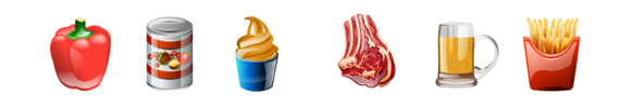 Iconos de alimentos en PNG