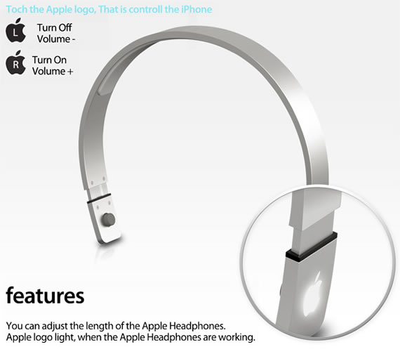 Vista previa de funciones del concepto de auriculares para Apple