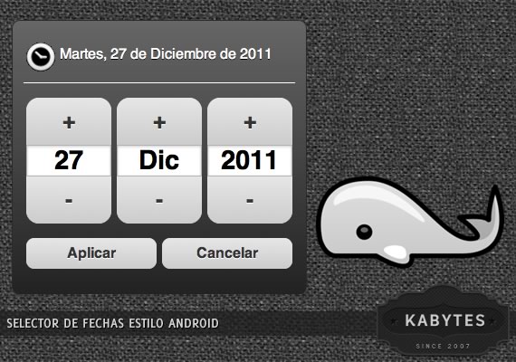 selector de fechas estilo android