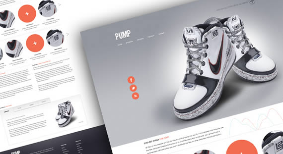 Preview de Pump, plantilla para web de producto en PSD