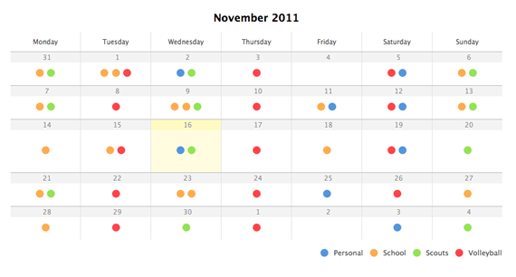 calendario gratis animado css3