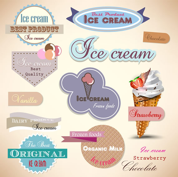 Vista previa de uno de los paquetes de helados en formato vector