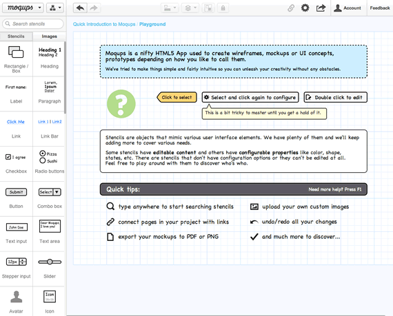 Herramienta para la creacion de Wireframes y Mockups