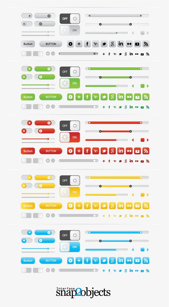 Vista previa de elementos UI vectorizados