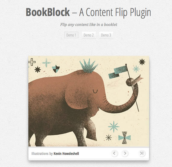 Vista previa de bookblock, slider estilo libro