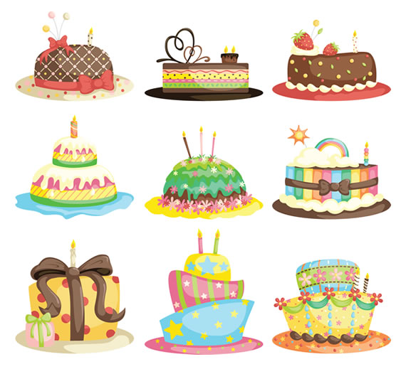 Vista previa de tortas de felicitaciones vectorizadas