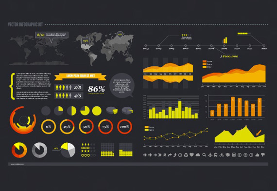 Set de vectores para infografías