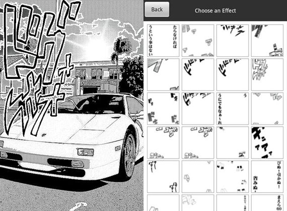 Cámara con efecto manga para Android