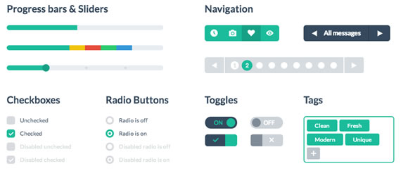 Elementos UI estilo plano