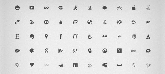 Iconos sociales en formato fuente