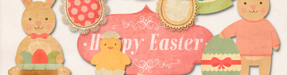 Retro Style Easter Kit - Scrapbook de Pascua