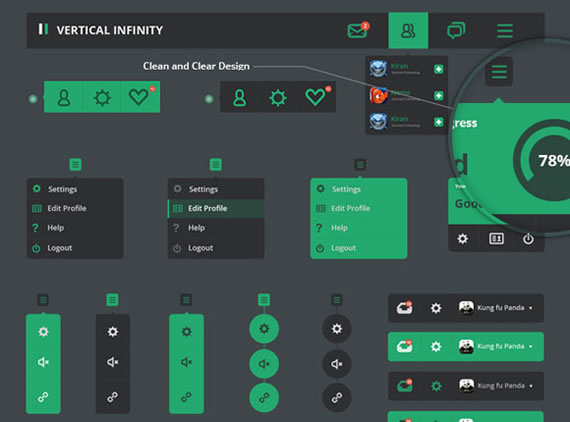 Elementos UI planos