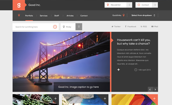 Good Inc. Plantilla web en Photoshop