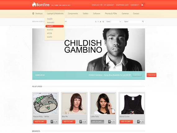 Bonfire plantilla para e-commerce